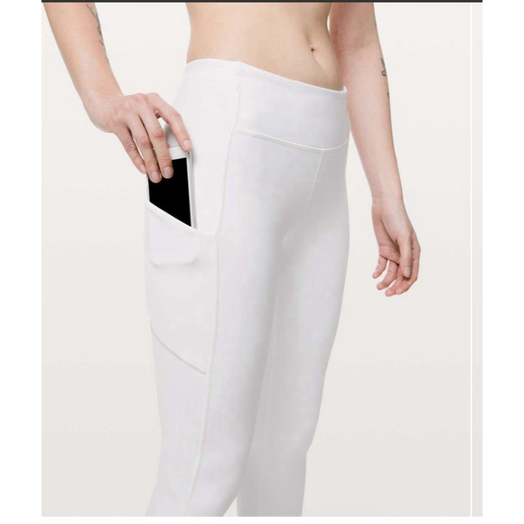 Lululemon Pants - LULULEMON Speed Up Crop 21" White Stripe Design Workout Leggings Size 8